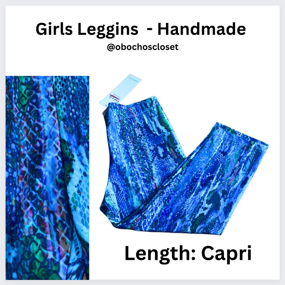 Capri Leggins / BUNDLE & SAVE/ Print: Blue Snake